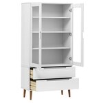 vidaXL Armoire à vitrine MOLDE Blanc 90x35x175 cm Bois de pin massif