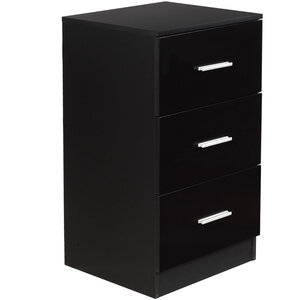 Caisson de bureau 37 1 x 34 2 x 66 5 cm avec 3 tiroirs ergonomiques style contemporain en bois noir 20_0019316
