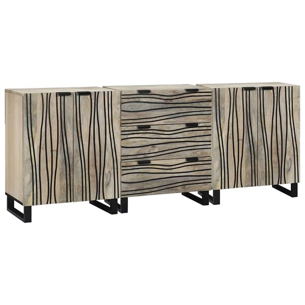 vidaXL Ensemble de mobilier de salle de bain avec tiroir 3 Pièces Blanc