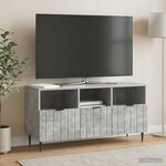 vidaXL Meuble TV Gris béton 102 x 34 5 x 50 cm Bois d'ingénierie