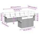 vidaXL Ensemble de canapé de jardin 8 pièces avec coussins noirs en poly rattan