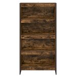 vidaXL Bibliothèque 2 Pièces Chêne Fumé 80 x 30 x 155 cm