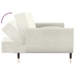 vidaXL Canapé-lit à 2 places avec deux oreillers Crème Velours