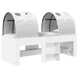 vidaXL Lit Haut pour Enfants avec Tunnel Blanc Bois d'ingénierie