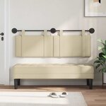 vidaXL Tête de lit suspendue Avec lumière LED Crème Tissu