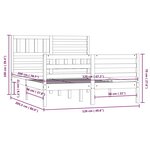 vidaXL Cadre de lit Blanc Bois massif 120x200 cm