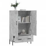 vidaXL Buffet haut gris béton 69 5x31x115 cm bois d'ingénierie