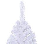 vidaXL Sapin de Noël artificiel moitié avec support blanc 210 cm PVC