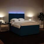 vidaXL Sommier à lattes de lit et matelas bleu 160x200 cm velours