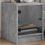 vidaXL Tables de chevet et portes vitrées 2 Pièces gris béton 35x37x42 cm