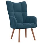 vidaXL Chaise de relaxation Bleu Velours