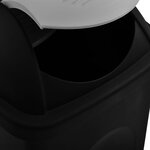 vidaXL Poubelle avec couvercle pivotant 60 L Noir et argenté