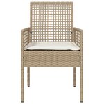Chaises de jardin vidaXL 2 Pièces avec coussins Beige en poly rattan