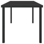 vidaXL Table de Jardin Noire 160x80x73 cm Verre Trempé
