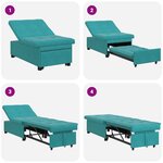 vidaXL Canapé-lit Turquoise 67 x 194 x 38 cm Velours