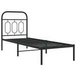 vidaXL Cadre de lit métal sans matelas avec tête de lit noir 75x190 cm