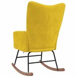 vidaXL Chaise à bascule Jaune moutarde Velours