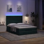 vidaXL Cadre de lit ottoman avec matelas vert foncé 140x190 cm velours