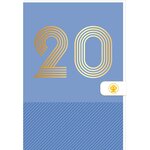 Carte D'anniversaire 20 Ans En Or - Bleu - A Message - Pour Homme Et Femme - 11 5 X 17 Cm - Draeger paris