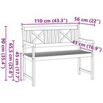 vidaXL Banc de jardin Marron 110 x 56 x 90 cm Bois d'acacia massif