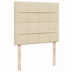 vidaXL Sommier à lattes de lit avec matelas crème 120x190 cm tissu