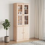 vidaXL Vitrine en verre ALTA 77x35x186 5 cm bois de pin massif