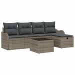 vidaXL Ensemble de canapé de jardin 6 Pièces Gris 231 x 117 x 85 cm
