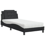 vidaXL Cadre de lit sans matelas Zadar noir 100x200 cm similicuir