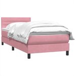 vidaXL Sommier à lattes de lit avec matelas rose 90x210 cm velours