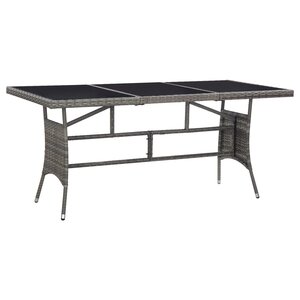 vidaXL Table de jardin Gris 170x80x74 cm Résine tressée