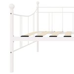 vidaXL Cadre de lit de jour sans matelas blanc métal 90x200 cm