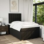 vidaXL Sommier à lattes de lit avec matelas noir 120x190 cm tissu