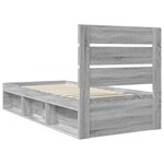 vidaXL Cadre de lit Gris Sonoma 90 x 190 cm Bois de pin massif