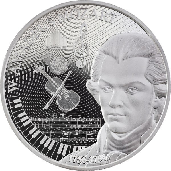 Monnaie MOZART Behind the Masterpiece 1 Oz Argent 2$ Niue 2026 (PRÉCOMMANDE)