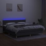 vidaXL Sommier à lattes de lit et matelas et LED Gris foncé 180x200 cm