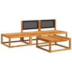 vidaXL Ensemble de canapés de jardin 4 pièces avec coussins en bois d'acacia et rotin