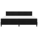 vidaXL Lit à ressorts avec matelas avec LED Noir 200 x 200 cm tissu