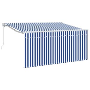 vidaXL Auvent Rétractable Bleu et Blanc 300 x 200 cm