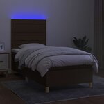 vidaXL Sommier à lattes de lit et matelas et LED Marron foncé 80x200cm