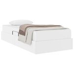 vidaXL Lit avec rangement et matelas avec matelas 2 Pièces Blanc Cuir