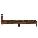 vidaXL Cadre de lit tête de lit et lumières LED chêne fumé 75x190 cm