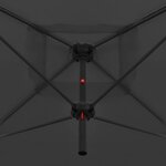 vidaXL Parasol double avec mât en acier 250 x 250 cm Anthracite