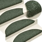 vidaXL Tapis autoadhésifs de marches 10 Pièces Vert 65x21x4 cm Aiguilleté