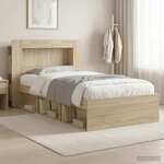 vidaXL Cadre de lit avec rangement Chêne Sonoma 75 x 190 cm