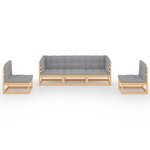 Salon de jardin meuble d'extérieur ensemble de mobilier 5 pièces avec coussins bois de pin massif 02_0016331