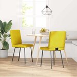 vidaXL Chaises à manger lot de 2 Jaune Velours