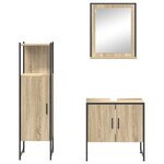Ensemble de meubles de salle de bain 3 pièces vidaXL en chêne Sonoma bois d'ingénierie