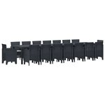 vidaXL Ensemble de salle à manger pour jardin 17 Pièces Anthracite