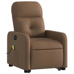 vidaXL Fauteuil inclinable de massage électrique Marron Tissu