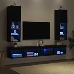 vidaXL Ensemble meuble TV 2 Pièces Chêne noir 30 5 x 30 x 102 cm